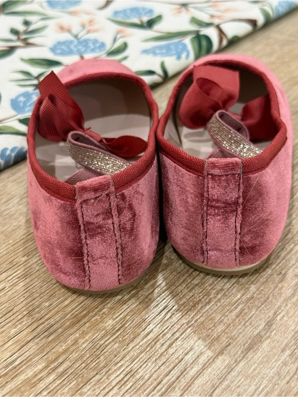 Girls' Noralee Velvet Mary Jane Ballet Flats in Ruby Size 11